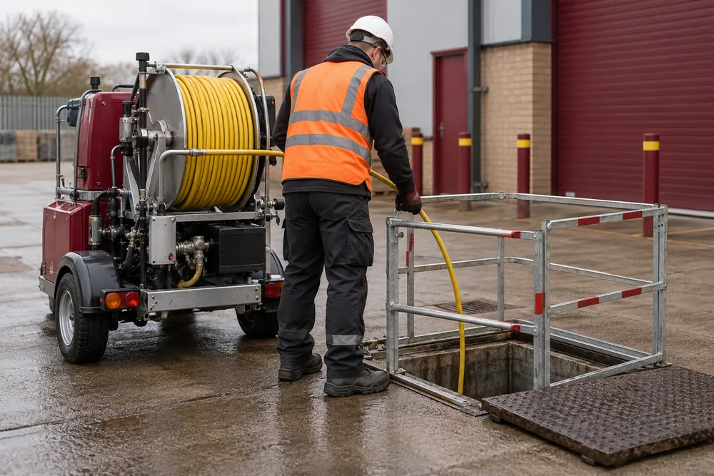 Drain Jetting equipment at a commercial site