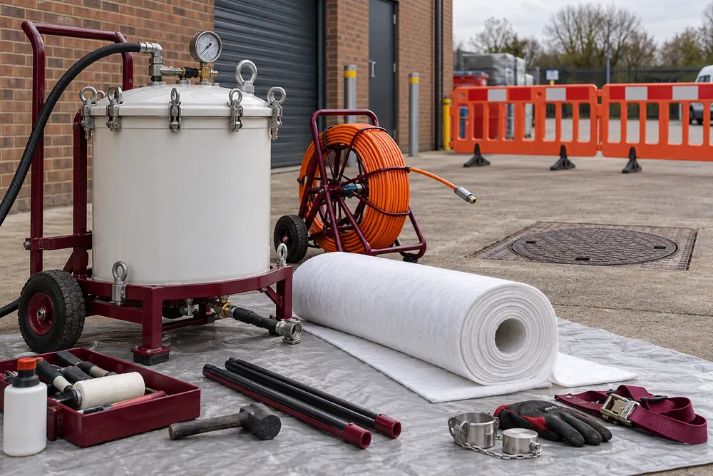 Drain Lining equipment at a commercial site