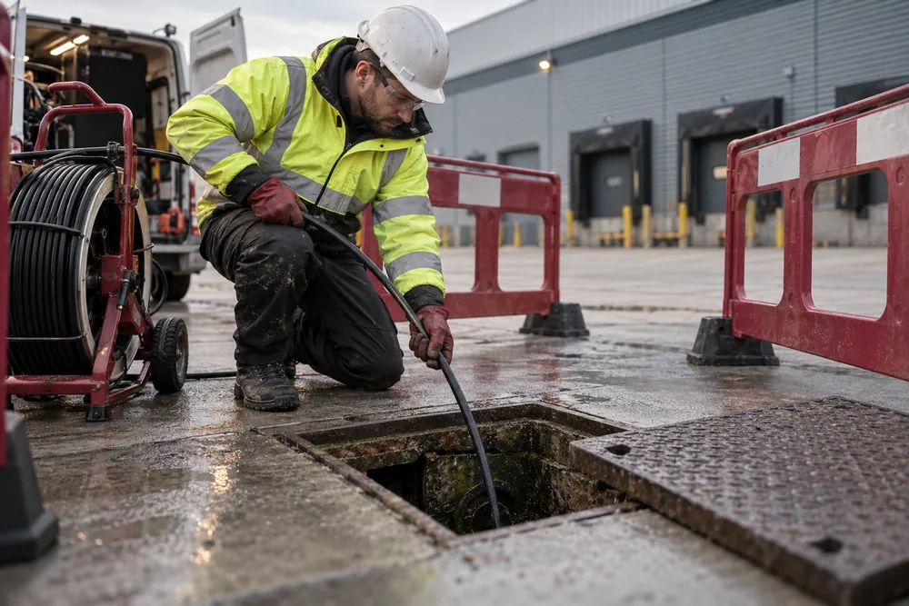 Drain Unblocking equipment at a commercial site